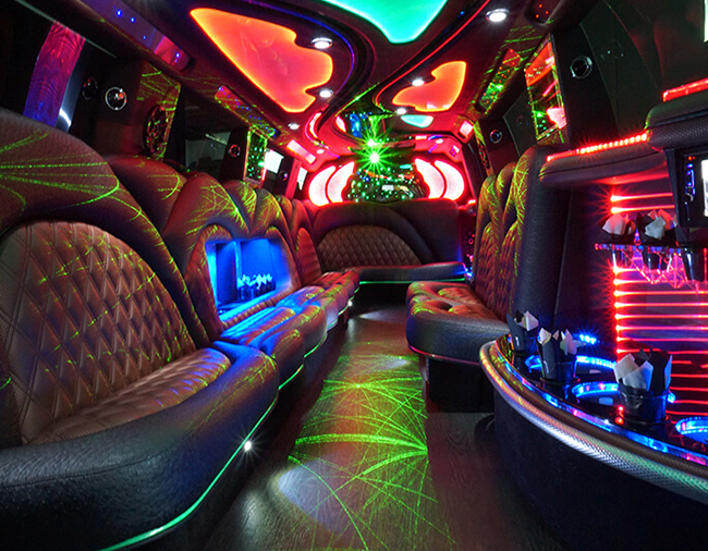 limousine rental with LED lights